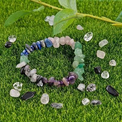 60G 4 Style Natural Mixed Gemstone Chip Beads G-FS0001-44-1