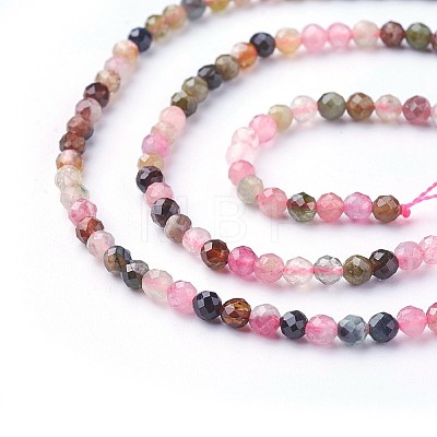 Natural Multicolor Tourmaline Beads Strands X-G-F619-20B-3mm-1