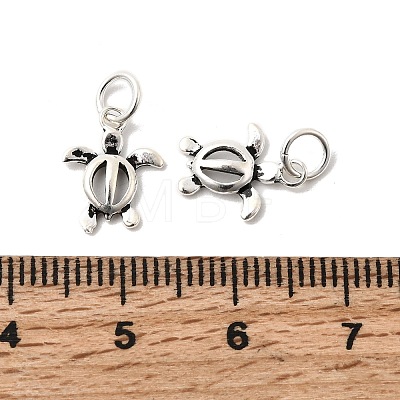 Ocean 925 Sterling Silver Hollow Turtle Charms STER-K188-13AS-1