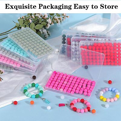 80Pcs Round Silicone Focal Beads SIL-SZ0001-24-22-1