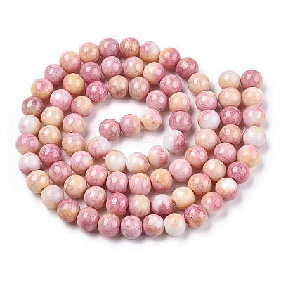 Opaque Crackle Glass Round Beads Strands GLAA-T031-10mm-01O-1