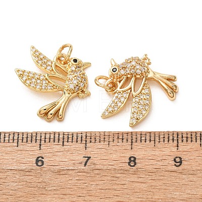 Brass Micro Pave Black Cubic Zirconia Pendants CU-E003-18G-21-1