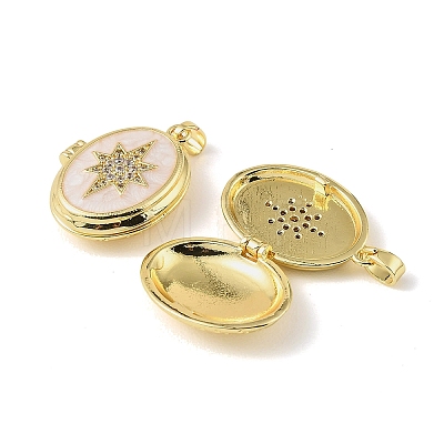 Brass Micro Pave Cubic Zirconia Locket Pendants KK-A290-09G-1