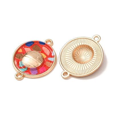 Printed Alloy Enamel Connector Charms AL-CBA2638-02-1