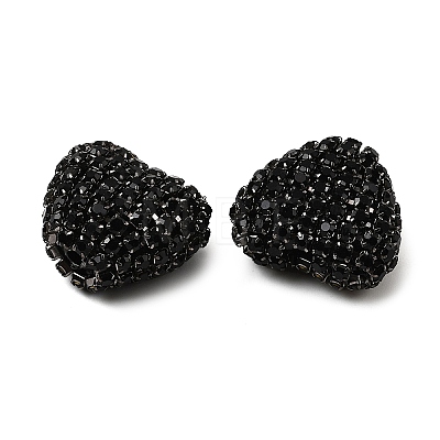 Sparkling Acrylic Heart Beads with Rhinestone Embellishment OACR-NH0001-02A-08-1