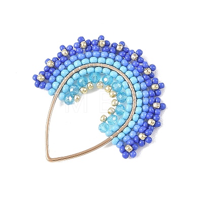 Glass Seed Beaded & Glass Pendants PALLOY-MZ01371-02-1