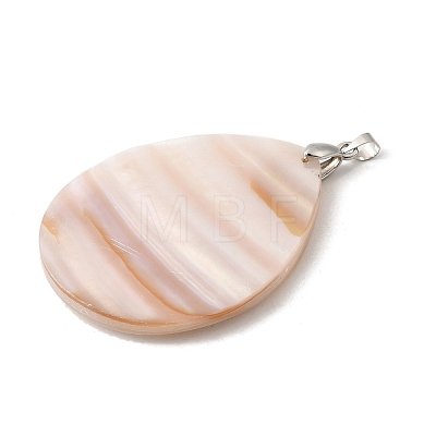 Natural White Shell Mother of Pearl Shell Big Pendants SSHEL-L008-40P-1