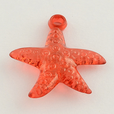 Transparent Acrylic Starfish/Sea Stars Pendants TACR-Q004-M03-1