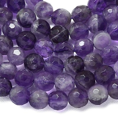 Natural Chevron Amethyst Beads Strands G-B165-A09-6mm-1
