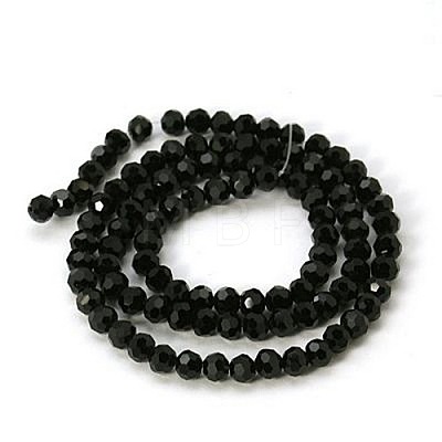 Faceted Glass Round Beads Strands X-GF4mmC27-1