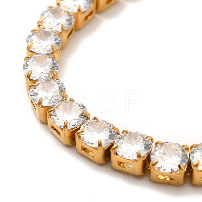 Clear Cubic Zirconia Tennis Necklace NJEW-E038-10A-G-1