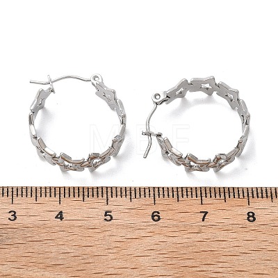 Non-Tarnish Hollow Star 304 Stainless Steel Hoop Earrings for Women STAS-A057-14P-1