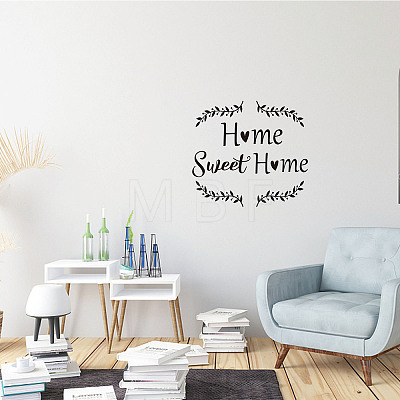 Rectangle with Word Home Sweet Home PVC Wall Stickers DIY-WH0228-121-1