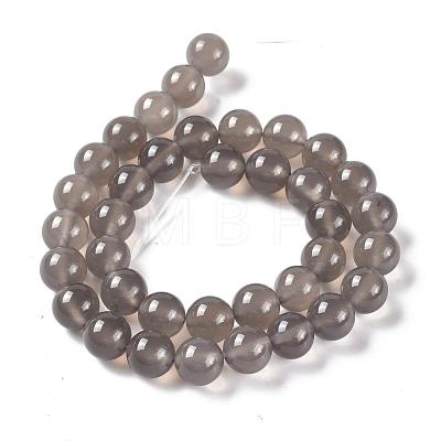 Natural Gray Agate Bead Strands G-R193-12-10mm-1