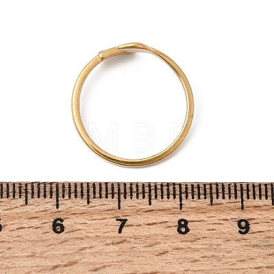 304 Stainless Steel & Natural Shell Cuff Rings for Women RJEW-G372-01G-05-1