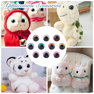 SUPERFINDINGS 40 Sets 10 Colors Plastic Doll Craft Eyes DIY-FH0006-70-1