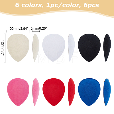 CHGCRAFT 6Pcs 6 Colors EVA Cloth Teardrop Fascinator Hat Base for Millinery AJEW-CA0002-78-1
