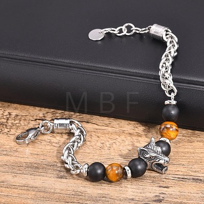 Tiger Eye Beaded Bracelets PW-WG63DC0-01-1