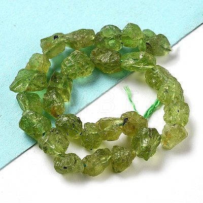 Raw Rough Natural Peridot Beads Strands G-P528-B05-01-1