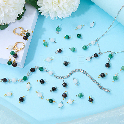 24Pcs 12 Styles Natural Gemstone Birthstone Pendants PALLOY-SW00109-1