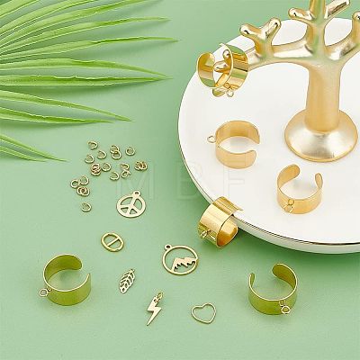 Unicraftale DIY Charm Cuff Ring Making Kit DIY-UN0003-67-1