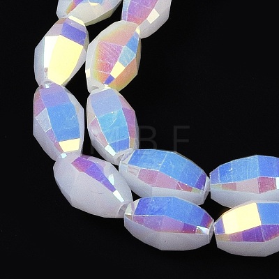 Electroplate Glass Beads Strands GLAA-Q101-03A-AB07-1