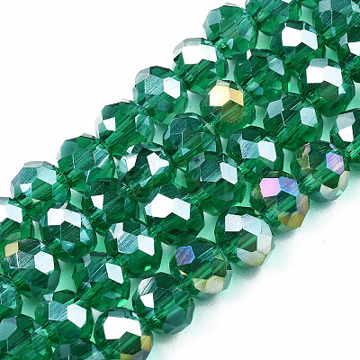 Electroplate Glass Beads Strands X-EGLA-A034-T6mm-B04-1