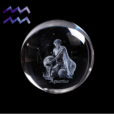 Inner Carving Constellation Glass Crystal Ball Diaplay Decoration PW-WG22452-12-1