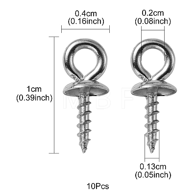 304 Stainless Steel Screw Eye Pin Peg Bails STAS-YW0001-45-1