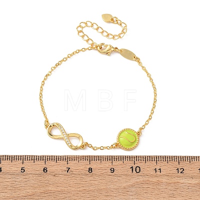Sports Brass Micro Pave Cubic Zirconia Infinity Link Bracelets LS-BJEW-D386-01A-G-1