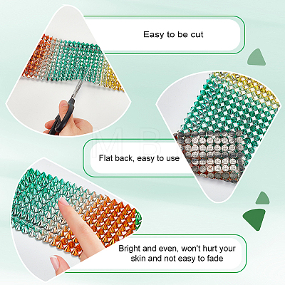 AHADERMAKER 12-Row Resin Spike Stud Cone Flatback Punk Rock Trim Mesh Bead Craft FIND-GA0003-72B-1