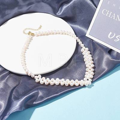 Grade A Natural Pearl Beads Bib Necklace for Teen Girl Women NJEW-JN03736-1