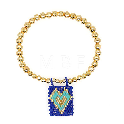 Bohemian Glass Seed Bead Charm Bracelets IW8477-8-1