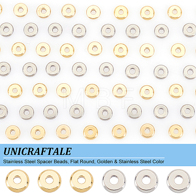 Unicraftale 120Pcs 2 Colors 304 Stainless Steel Spacer Beads STAS-UN0052-32-1