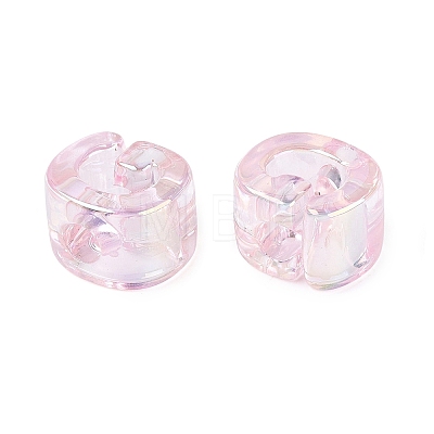 UV Plating Transparent Acrylic European Beads OACR-M027-02G-01-1