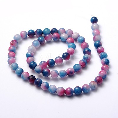 Dyed Natural White Jade Beads Strands JB6mm-M-1