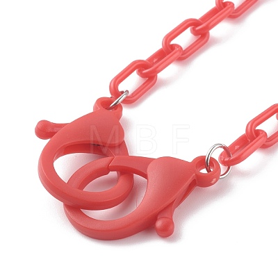 Personalized Opaque Acrylic Cable Chain Necklaces NJEW-JN03432-07-1