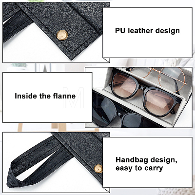 PU Leather Trapezoid Multiple Glasses Case AJEW-WH0258-805B-1