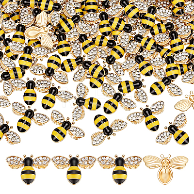 100Pcs Alloy Rhinestone Pendants FIND-PH0038-28-1