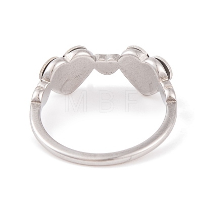 Non-Tarnish 304 Stainless Steel Heart Finger Ring for Women RJEW-C086-10-P-1