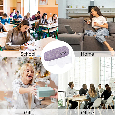 1Pc Oval Polyester Eyeglass Cases AJEW-CN0007-32E-1
