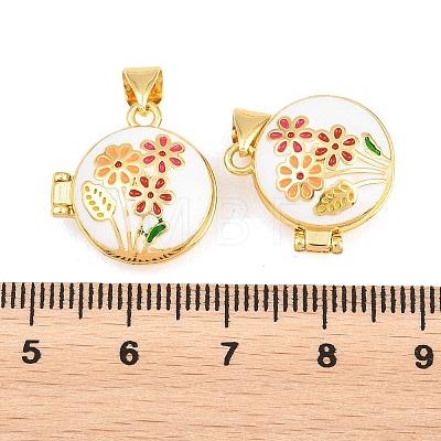 Brass Locket Pendants KK-D232-06G-1