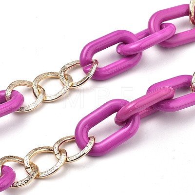Personalized Aluminium & Acrylic Chain Necklaces NJEW-JN02911-04-1