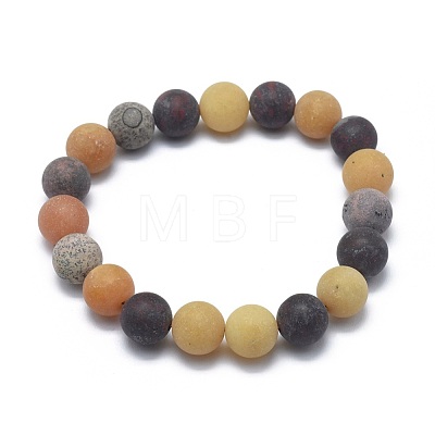 Natural Mixed Gemstone Bead Stretch Bracelets BJEW-K212-C-029-1