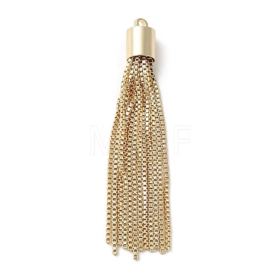 Brass Box Chains Tassels Pendant X-KK-K276-02G-1