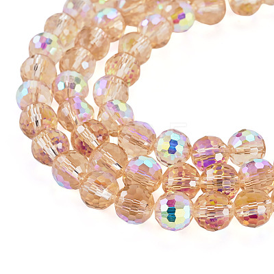 1 Strand Electroplate Transparent Glass Beads Strands EGLA-TADJ0001-15C-1