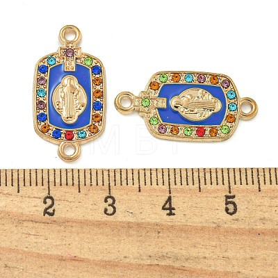 Alloy Micro Pave Colorful Cubic Zirconia Saint Connector Charms with Enamel FIND-Z061-06G-01-1