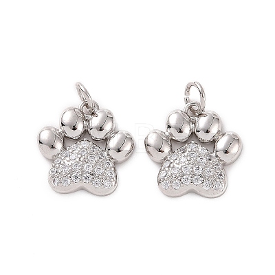 Rack Plating Brass Micro Pave Cubic Zirconia Charms X-KK-C008-36P-1