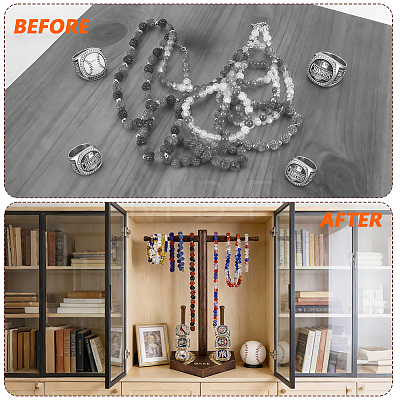 Baseball T Bar Wood Ring Display Stands RDIS-WH0019-22-1