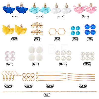 SUNNYCLUE DIY Flower Cloth Pendant Earrings Making Kits DIY-SC0013-04-1